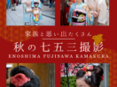 子連れ移動ゼロで安心！鎌倉の緑豊かな古民家スタジオで叶える七五三撮影。着付けから和室・お庭・竹林撮影まで一度に叶います。全データ＆アルバム標準装備。おじいちゃん・おばあちゃんと一緒に最高の家族写真を。の、SNS投稿記事をお願います。